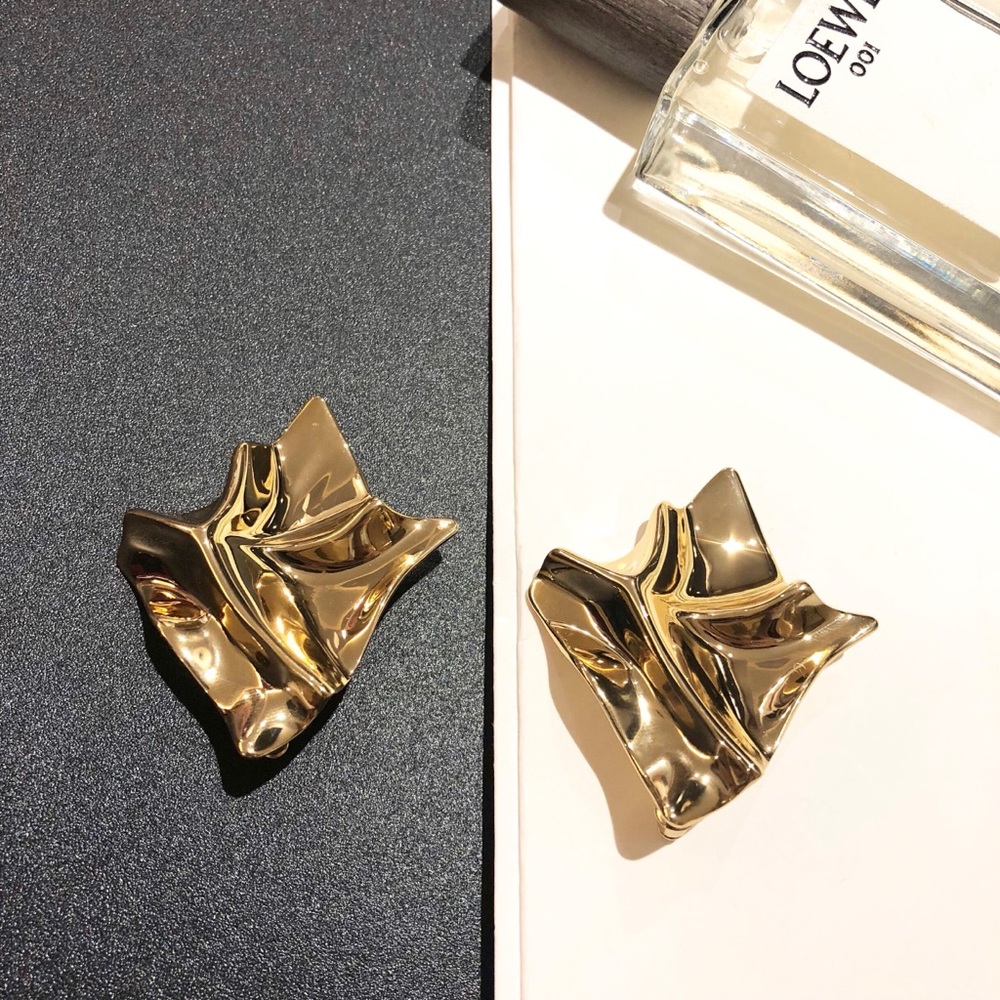 Wrinkled paper statement earrings